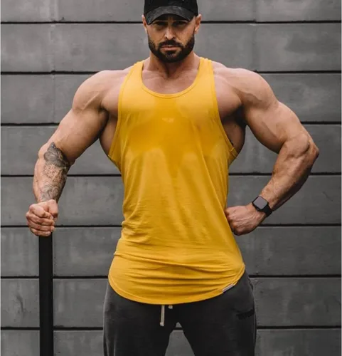 Vista 2 de Babioboa Camisetas sin mangas para hombre, paquete de 3 camisetas sin mangas para entrenamiento de gimnasio, espalda en Y, culturismo