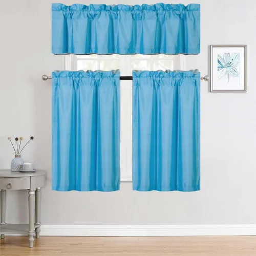 Vista 15 de Versátil juego de 3 piezas con bolsillo para barra, panel de ventana pequeña, con forro de espuma, cortina opaca (K3) (negro)