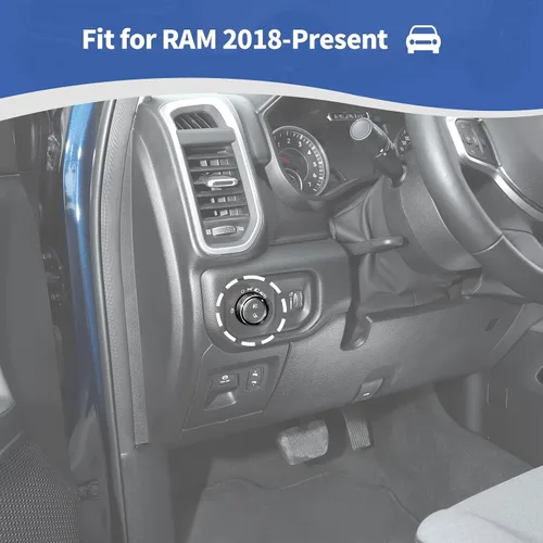 Vista 4 de RT-TCZ para interruptor de faro delantero RAM, anillo de ajuste para RAM 2018-presente negro accesorios interiores 1 unid