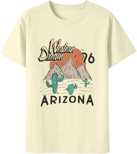 Vista 2 de Women Western Bison Tshirts Buffalo Printed Graphic Tee Cowgirls Vintage Casual Top Cowgirls Outfit Short Sleeve