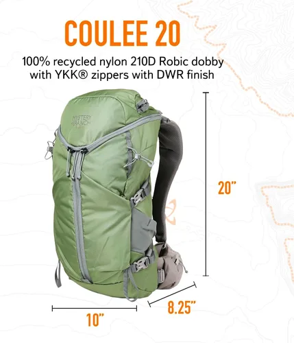 Vista 2 de Mystery Ranch Coulee 20 - Mochila ligera para senderismo, 20L, L/XL, abeto noble