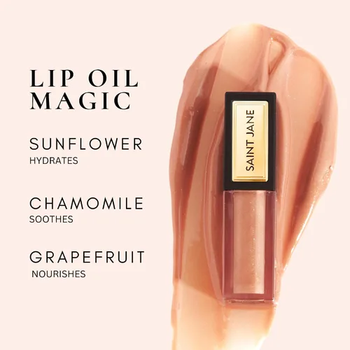 Vista 4 de SAINT JANE - Aceite de labios de lujo Cuidado de la piel limpio y lujoso con infusión floral (Elixir, 0.15 oz 0.2 fl oz)