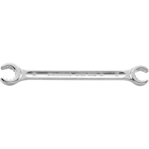Vista 4 de Stahlwille 41081417 - Llave de anillo abierto de doble extremo, en ángulo, de aleación de acero cromado y cromada, bimágono con perfil