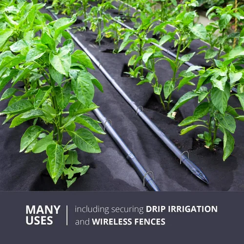 Vista 4 de Sandbaggy 100 grapas de paisaje de 6 pulgadas ~ SOD Staples Garden Stakes Round Pins
