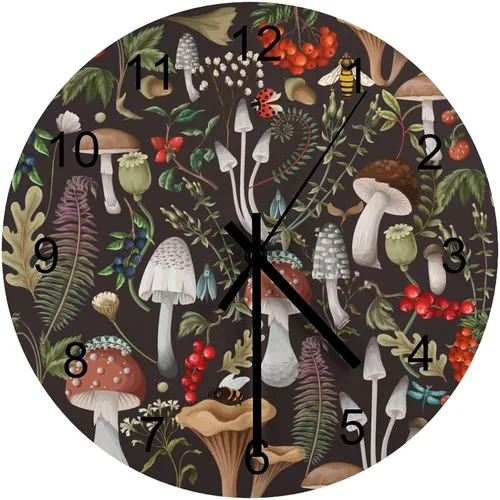 Vista 32 de Reloj de Pared de Flores Silencioso Sin Tictac Operado por Batería, Caricatura de los 70s Linda Flor Abstracta Pastel Margarita Reloj Floral