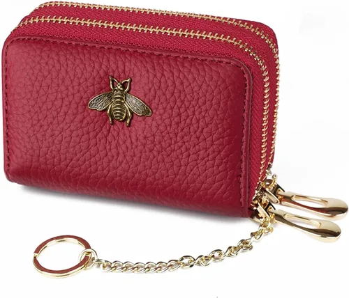 Vista 51 de imeetu Soporte para tarjetas de crédito RFID, cartera pequeña de cuero con cremallera para mujer