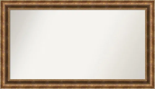 Vista 268 de Amanti Art Espejo de pared personalizado no biselado (25 x 25 pulgadas), marco de bronce acentuado, varios tamaños personalizados, espejo de baño