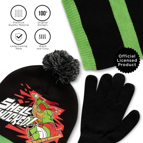 Vista 5 de Nickelodeon Boys' Paw Patrol or Teenage Mutant Ninja Turtles Cold Weather Set (2T-7)