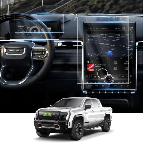 Vista 19 de Ruiya Protector de pantalla para Chevy Colorado/(2015 ~ 2022) GMC Canyon (2015 ~ 2020) GMC Yukon y Chevy Suburban/Tahoe de 8 pulgadas, vidrio