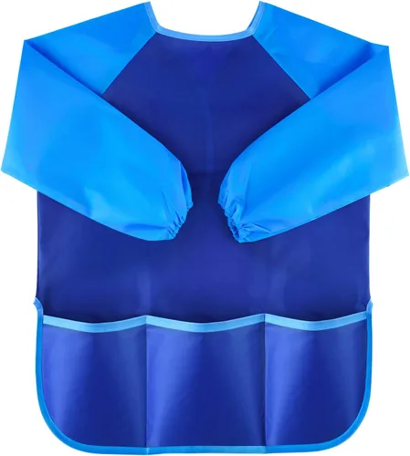 Vista 2 de KUUQA Delantal para Arte Impermeable para Niños, Delantales de Arte para Niños, Suministros para Pintar (Pinturas y pinceles no incluidos)