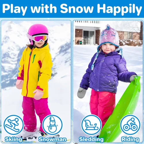 Vista 51 de QikQik Guantes de invierno impermeables para niños pequeños - Guantes de nieve para bebés