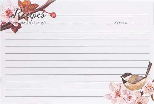 Vista 6 de COFICE Tarjetas de recetas de 4 x 6 pulgadas, tarjetas de recetas de doble cara, 50 unidades (pájaro)
