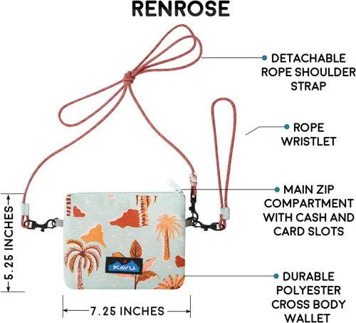 Vista 6 de KAVU Renrose - Cartera bandolera con correa de cuerda