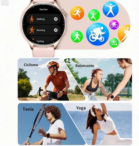 Vista 9 de Reloj inteligente con auriculares, relojes inteligentes TWS 2 en 1, reloj inteligente con pantalla AMOLED colorida de 1.43 pulgadas para Android