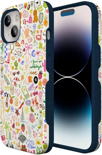 Vista 2 de Casely Funda para iPhone 15 Plus Todas las cosas divertidas Diversión en días laborables Diseño protector audaz Compatible con MagSafe