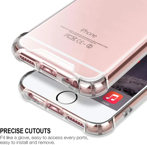Vista 6 de Funda para iPhone 6, funda transparente para iPhone 6s, bonita funda antiarañazos, delgada, funda de TPU reforzada, absorción de golpes, funda