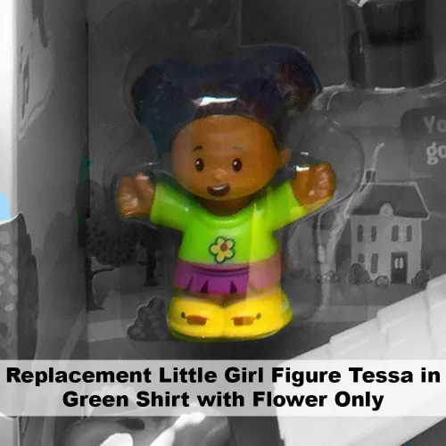 Vista 3 de Pieza de repuesto para juego Fisher-Price Little People Swing & Share Treehouse - DYF19 ~ Figura de repuesto para niña Tessa ~ Camisa verde con flor