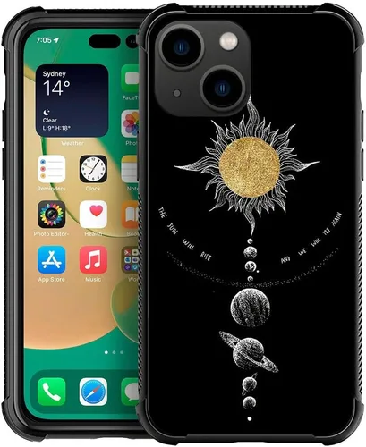 Vista 28 de ZHEGAILIAN Funda compatible con iPhone 14, funda de munición AK 47, parte trasera de vidrio templado+funda protectora de TPU de silicona suave