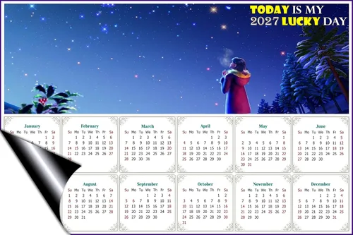 Vista 2 de 2024 - Imanes de calendario - Today is my Lucky Day - Resistente a la decoloración, desgarros y agua - Edición #28