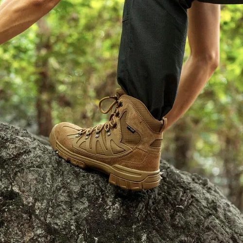 Vista 8 de FREE SOLDIER Mens Tactical Waterproof Lightweight Hiking Boots Military Combat Boots Work Boots