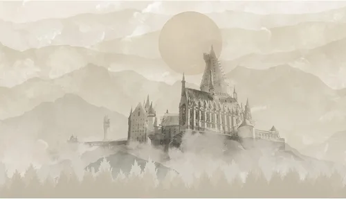 Vista 3 de RoomMates RMK12279M - Papel pintado adhesivo para pared, diseño de mural de Harry Potter Castillo de Hogwarts