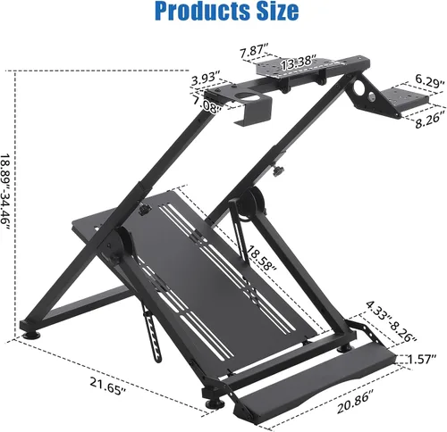 Vista 5 de Garvee Soporte de rueda para juegos de conducción con cambio de cambio compatible con Logitech G25G27G29G920 Thrustmaster, soporte de volante
