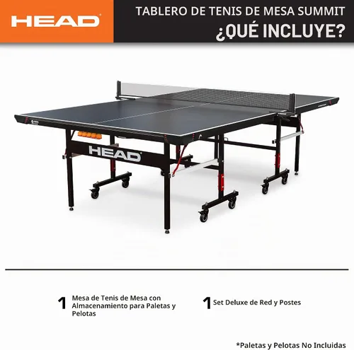 Vista 2 de HEAD Summit USA - Mesa de tenis de mesa para interiores, red de grado de competencia, fácil de instalar en 10 minutos, mesa de ping pong con modo