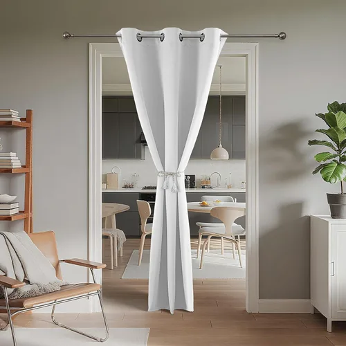Vista 40 de Joydeco Cortina opaca para puerta de privacidad de 78 pulgadas de largo, cortina de armario con ojales para armario abierto, divisor de habitación