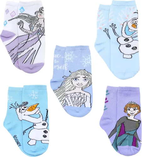 Vista 10 de Disney Frozen Juego de Calcetines para Niñas, Pack Multicolor, Infantil Azul