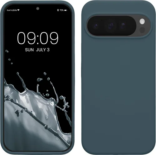 Vista 116 de kwmobile Funda Compatible con Google Pixel 6 Pro - Funda de teléfono de silicona TPU con acabado suave - Azul Arrecife
