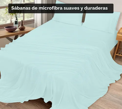 Vista 4 de Royale Linens Sábana Plana Individual – Sábanas Planas de Microfibra Cepillada Ultra Suave 1800 Solamente – Sin Arrugas y Resistentes a las Manchas