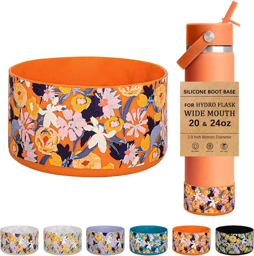 Vista 10 de HEYSKAY Funda Protectora de Silicona para Botellas de Agua Hydro Flask de Boca Ancha de 12oz 16oz 18oz 21oz 24oz Protector de Fondo y Otras Botellas