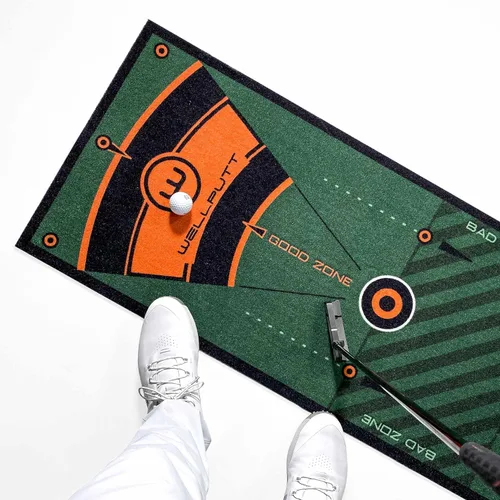 Vista 7 de WELLPUTT - Alfombrilla de entrenamiento de golf para putting - Verde clásico de 10 pies