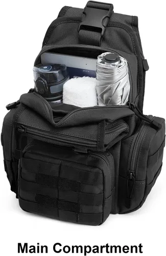 Vista 8 de G4Free - Mochila táctica de eslinga EDC con funda de pistola ajustable, mochila de hombro con rango de asalto 600D Polyester, 10.6*5.9*8.6 Inches