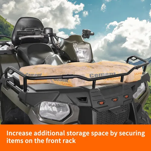 Vista 4 de Extensor de rack delantero para Polaris Sportsman 570 450 14-25, extensor de estante de acero negro delantero todoterreno para Polaris Sportsman