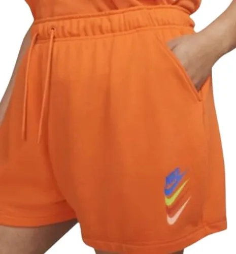 Vista 3 de Nike Pantalones cortos deportivos de vellón de talle medio para mujer