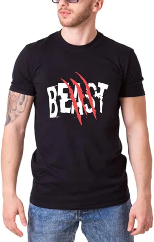 Vista 2 de Beast Beauty - Camiseta a juego para pareja para marido y esposa, camiseta de algodón puro a juego para pareja (paquete de 1 camiseta)