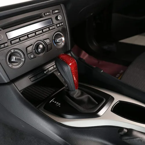 Vista 5 de YIWANG 100% fibra de carbono real coche centro centro cambio cabeza cubierta para BMW E48 E61 E64 E65 E85 E86 E53 E81 E82 E87 E90 E91 E92 E93 F01 1