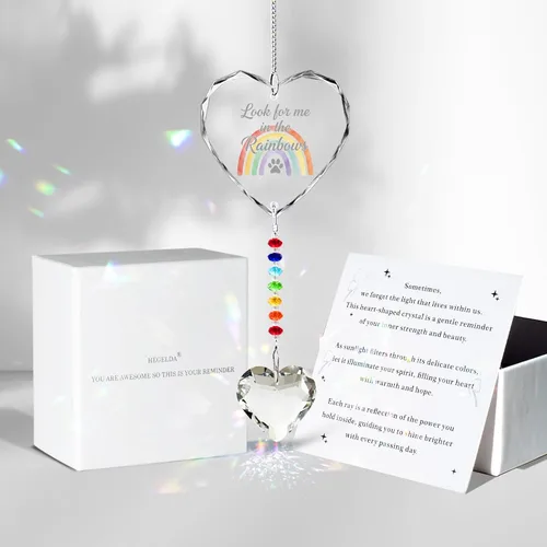 Vista 19 de Regalos conmemorativos para gatos por pérdida de gato, atrapasoles de cristal K9 para ventanas, regalo personalizado de condolencias para mascotas