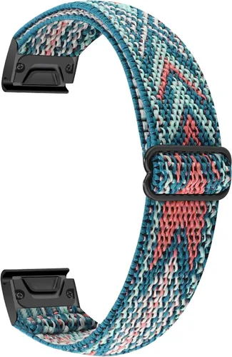 Vista 7 de Bandas elásticas de nailon ajustables compatibles con Garmin Fenix 5/Fenix 5plus/Fenix 6/Fenix 6pro/Forerunner 935, banda de repuesto transpirable