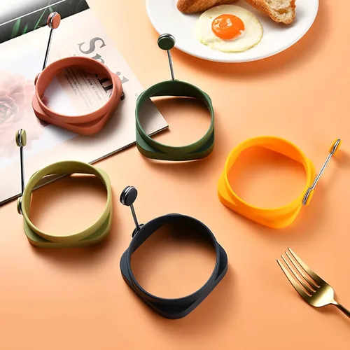 Vista 7 de Yelleow - Molde para freidora de huevos fritos de doble cara de grado alimenticio flexible de grado alimenticio para el hogar, anillo de huevos