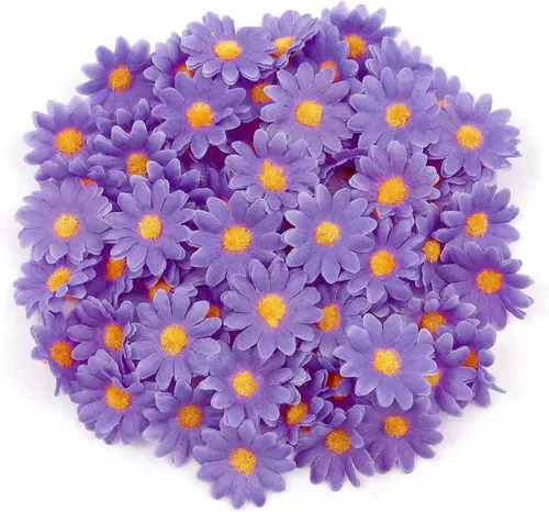 Vista 14 de 100 cabezas de girasol de seda de 1.969 in, 2 pulgadas, decoración de boda, corona de regalo, álbum de recortes, manualidades, fiesta, festival