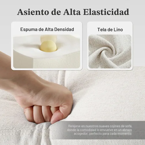 Vista 8 de Busaurus Sofá de 3 plazas con asientos profundos, sofá tapizado moderno de mediados de siglo de 89 pulgadas con reposabrazos, cómodos sofás