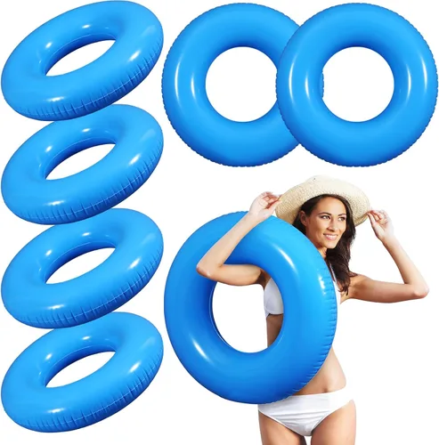 Vista 25 de JellyArch 6 piezas de flotadores inflables para piscina de 28 pulgadas, tubo de natación a granel para adultos, flotadores de piscina
