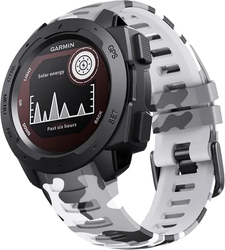 Vista 28 de NotoCity Correa de repuesto para Garmin Instinct, silicona suave, compatible con Garmin Instinct 2/Solar/Tactical(verde militar)