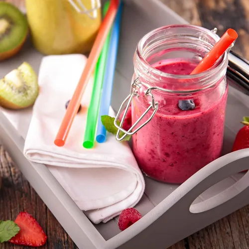 Vista 5 de 50 pajitas Boba envueltas individualmente, batido de plástico multicolor, batido gigante, pajitas grandes desechables de boca ancha