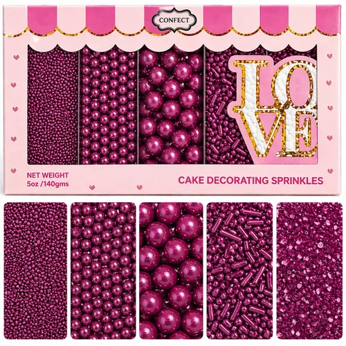 Vista 15 de Confect Chispas para pasteles y magdalenas – Paquete surtido de 5 Chispas de perlas de ensueño para baby shower – Cubierturas comestibles para Rosa