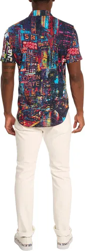 Vista 4 de Robert Graham Camisa tejida de manga corta Hustle N Bustle para hombre