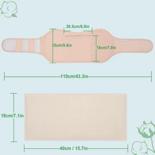 Vista 6 de DEROWN Paquetes de aceite de ricino para desintoxicación del hígado, menos desorden hechos de franela de algodón orgánico y PUL impermeable, kit
