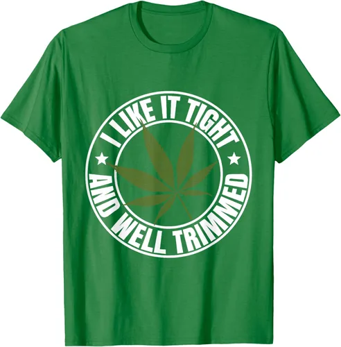 Vista 4 de Weed Cannabis Medical Marihuana I Like It Camiseta ajustada y recortada, Negro, S
